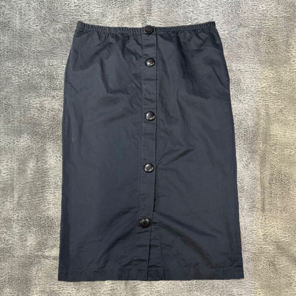 Vintage Black Chunky Button Maxi Skirt